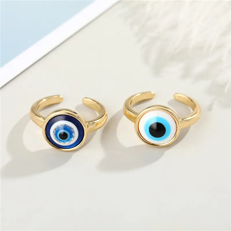 High Quality Open Turkish Gold Plated Stainless Steel Eye Ring For women Girl