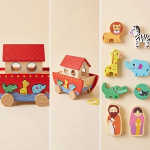 Jouet éducatif en bois Montessori Arche de Noé pour tout-petits, matériau écologique, personnalisable - Product Image 2