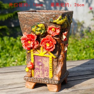 MSH simpatica casa <span class=keywords><strong>dei</strong></span> cartoni animati bambina vasi di <span class=keywords><strong>fiori</strong></span> di argilla fatti a mano piante vasi - Product Image 5