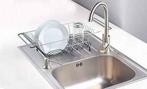 Cuisine de ménage En Acier Inoxydable En Métal Stockage Rack Drainant <span class=keywords><strong>Sur</strong></span> L'évacuation Du Lavabo Cuisine Plat Séchage Grille - Product Image 3