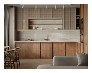 Meuble de <span class=keywords><strong>cuisine</strong></span> encastré mural en bois et verre, style moderne - Product Image 2