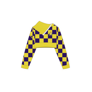 <span class=keywords><strong>Pull</strong></span> en maille asymétrique à <span class=keywords><strong>col</strong></span> <span class=keywords><strong>roulé</strong></span> pour <span class=keywords><strong>femme</strong></span>, motif écossais, coupe oversize, avec boutons, décontracté, court, pour l'hiver - Product Image 1