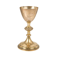 Coupe Kiddush en laiton avec plateau assorti, style moderne fait main, capacité 51-100 ml, marque DC, modèle DC-KC-037