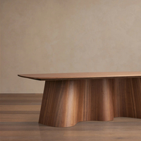 Meubles de salle à manger de luxe, table à manger rectangulaire en bois massif avec base lourde