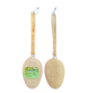 Gant de toilette exfoliant en loofah naturel écologique avec long manche en bois pour douche et bain – Qualité supérieure et biologique - Product Image 5