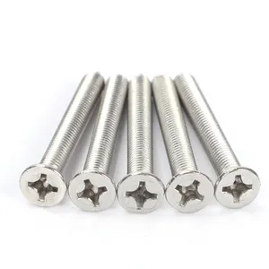 DIN 965 Stainless Steel 304 316 Flat Head Cross Recessed Bolts GB819 Countersunk Head Machine Phillips Screw