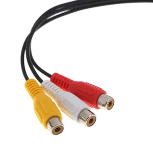 OEM di alta qualità 3.5mm AV spina angolata a 3 RCA femmina Jack adattatore Audio Video