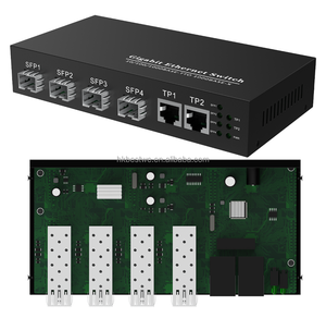 Convertidor de Medios SFP Gigabit Ethernet RJ45 a Fibra Óptica, Transceptor con 4 Ranuras SFP y 2 RJ45 - Product Image 6