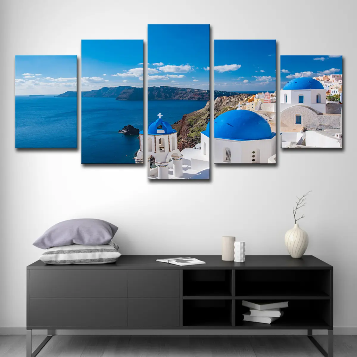 5 Panel Paintings And Wall Arts Canvas Hd Print Painting Seaside City Landscape Wall Decoration Posters And Pictures