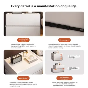 Gabinete de almacenamiento de dormitorio <span class=keywords><strong>DIY</strong></span> de gama alta, <span class=keywords><strong>mesita</strong></span> de <span class=keywords><strong>noche</strong></span> de lujo accesible moderna y creativa para sala de estar, combinación gratuita - Product Image 2