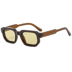 Unisex Small Square Fashionable <b>Sunglasses</b> with Multi-Colored Orange Lens UV400 Protection PC Frame Adults Driving - Product Image 6