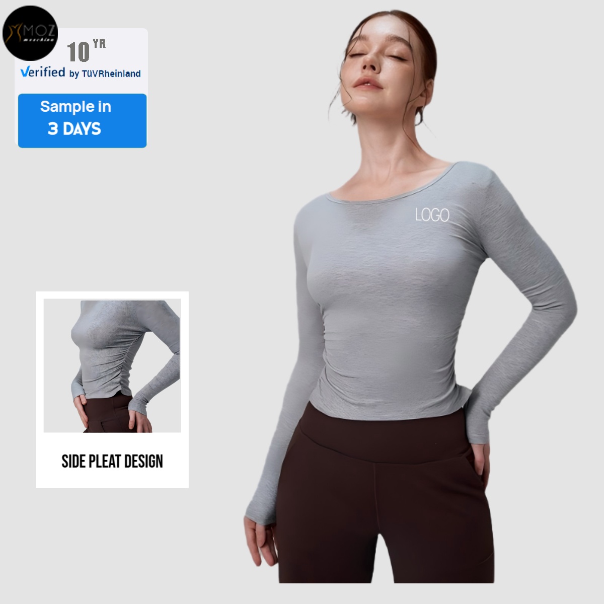 Modal Naked Sensation Breathable Lightweight Yoga Top Pleated Slim-Fit Skin-Friendly Long Sleeve Women's Casual Fitness Workout