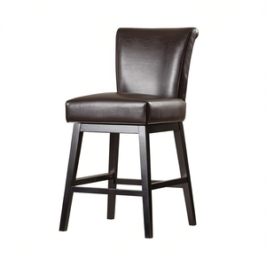 Sgabello Girevole da Bancone 28 Pollici in Pelle PU, Arredamento per Sala da Pranzo dal Design Moderno - Product Image 1