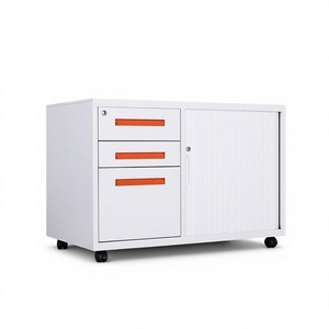 Storage Unit for Home Office KD Structure Steel Password-protected Mobile Cabinet with <b>File</b> Folder and <b>Hanger</b> Desk - Product Image 2