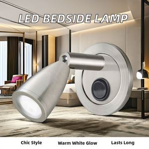 Applique murale LED encastrée pour lecture intérieure, en aluminium, pour chevet et tête de lit, idéale pour l'hôtellerie, installation encastrée - Product Image 2