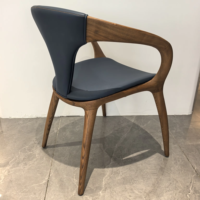 Chaise de salle à manger en bois massif, minimaliste, moderne, confortable, avec dossier rembourré et assise confortable, meubles pour la maison