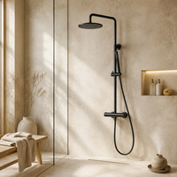 Ensemble de douche en cuivre, laiton brossé, avec cartouche céramique moderne, pour hôtels et salles de bain