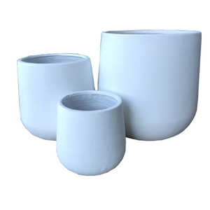 Pots de fleurs ronds en argile fibreuse blanche, vente, haute résistance, légers, grands, pour jardin extérieur, fleurs/plantes vertes, sol moderne - Product Image 1