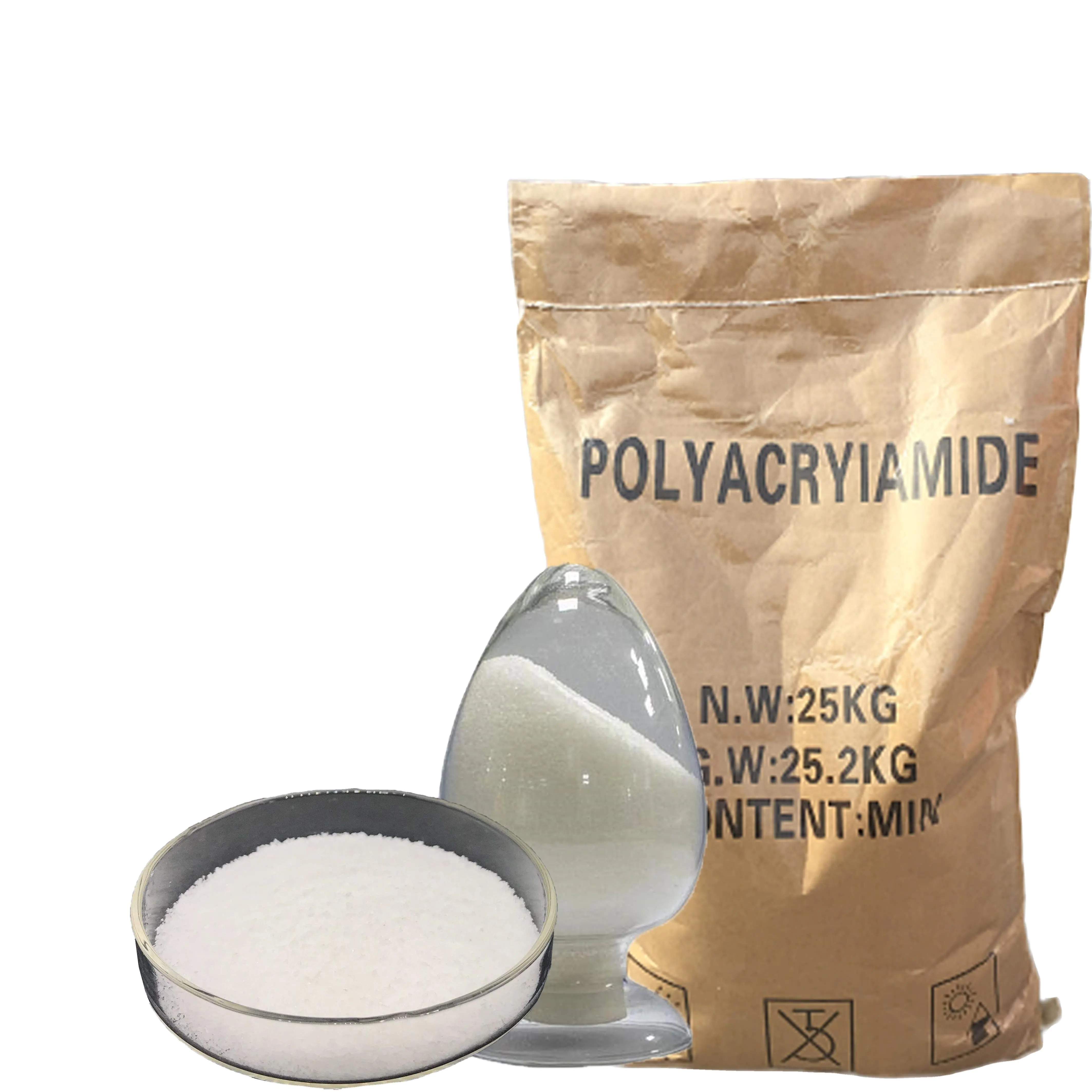 Großhandelspreise Polyacrylamid Polymer Polyacrylamid verwendet als Flockulant für die Wasseraufbereitung Kationisches Poly-Acrylamid