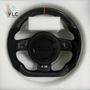 พวงมาลัยหุ้มหนังแบบมีรูพรุนสีดำแบบกำหนดเองสำหรับ audis <span class=keywords><strong>A6</strong></span> A3 A4 S7 A5 Q5 RS3 RS7 B9 C6 Q7 C8 A8 S6 B8.5 S5 S4 - Product Image 4