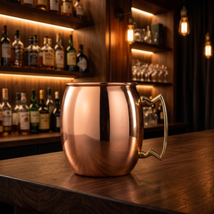 Factory Sale <b>Copper</b> Mug Brass Handle Glossy Finish Premium Design Gift <b>Cup</b> 16oz Eco-Friendly Custom Packaging for Sale Exporters - Product Image 5
