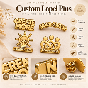 Custom Gold Plated English Text Logo Metal Lapel <b>Pins</b> for Company Department Club and Team OEM ODM - Product Image 4