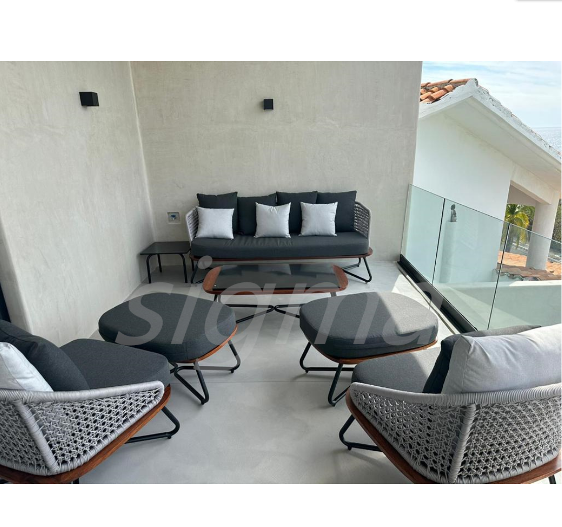 New Design Patio Outdoor Furniture sofa set Large Aluminum Rope Outdoor Garden Sofa