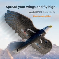 Avión de Juguete RC en Forma de Águila de 2.4GHz, de Resina Plástica, con Luces y Baterías, Alcance de 100m, Listo para Usar, para Niños