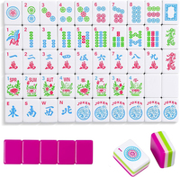 Ensemble de Mahjong personnalisé OEM d'usine, tuiles de Mahjong gravées sur mesure, logo imprimé personnalisé avec emballage de boîte de rangement sur mesure