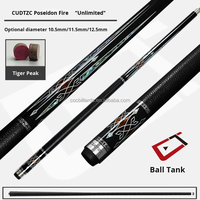 Queue de billard Cuetec Poseidon en fibre de carbone de qualité supérieure - Queue de billard professionnelle de haute qualité, design Marine Power, joint en acier inoxydable