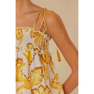 Nuevo Diseño, Vestido Corto Holgado con Tirantes en los Hombros y Lazo en la Espalda, Estilo Tropical - Product Image 4