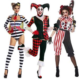 Costume de Clown d'Halloween HP pour Adultes, Hommes et Femmes, pour Jeu de Rôle, Spectacle, Déguisement Amusant de Film TV, Cirque, Zombie avec Robe - Product Image 1