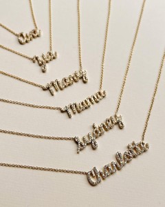 Collana di lettere di moda pendente con diamanti alfabeto in oro 10K per uomo donna regalo di compleanno - Product Image 3
