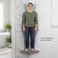 Repose-pieds de douche d'angle en acier inoxydable pour le rasage des jambes, barre antidérapante moletée pour salle de bain