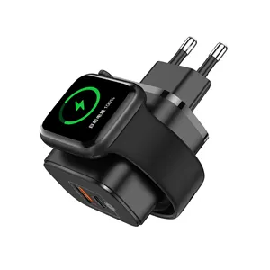 Pengisi daya nirkabel iWatch, adaptor daya dinding pengisi daya Cepat 20W multifungsi untuk IPhone 15 14 Pro Max