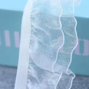 מפעל סיטונאי בגדי אביזרי חצאית אלסטי תחרה סרט אחד-דרך מראה משי פטרייה תחרה גומייה