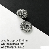 Bracelet pendentif rond simple en imitation argent mat, style vintage, 37 motifs creux à trou traversant, accessoire de mode DIY.