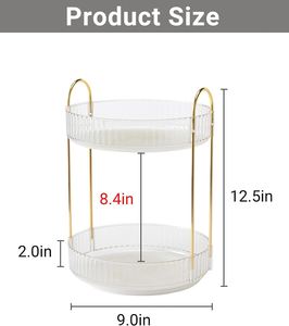 Light Luxury Rotating Cosmetic Storage Rack Injection Molded PET Jewelry <b>Box</b> Home Organizer Modern Sustainable Bathroom - Product Image 4
