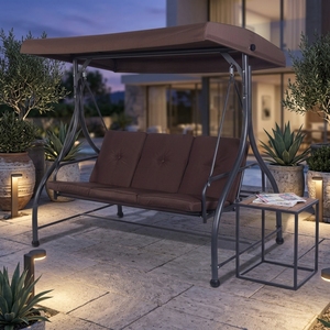 Fauteuil suspendu en métal pour jardin et terrasse, avec auvent, pour plusieurs <span class=keywords><strong>personnes</strong></span>, mobilier d'extérieur - Product Image 1