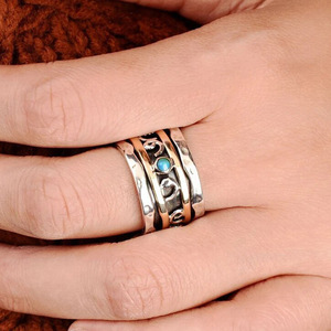 Anello Vintage in Stile Etnico per Donne, Tono Maillard, Boho, Fascia Singola, Accessorio Gioiello per Outfit Quotidiani - Product Image 3
