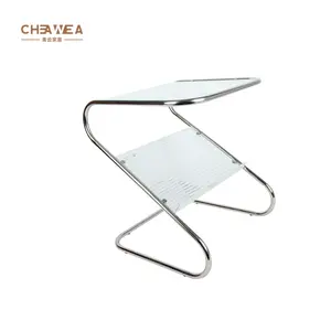 Лидер продаж, в стиле ins, стеклянный верх, металлическая рама, Z-образная подставка для ночного столика, прикроватный боковой наконечник, Диванный стеклянный боковой стол