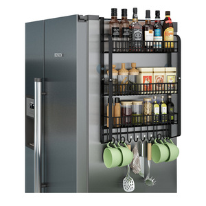 Estante Lateral para Refrigerador Bosch, Abrazadera Metálica para Montar en la Pared, Organizador de Especias y Condimentos, Estante Colgante Rectangular para Cocina - Product Image 2