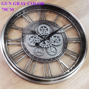 Grande Orologio <span class=keywords><strong>da</strong></span> <span class=keywords><strong>Parete</strong></span> Industriale Steampunk con Ingranaggi Meccanici Mobili in Metallo per Soggiorno di Lusso - Product Image 5
