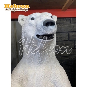 Estatua de Oso Polar de Resina de Tamaño Real, Decoración de Animales Árticos, Accesorio Temático, Escultura Abstracta de Fibra de Vidrio - Product Image 6