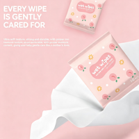 Vente en gros de lingettes pour bébés personnalisées, 10 pièces, EDI, eau pure, pH 5,5, équilibrées, en tissu non tissé, pour le nettoyage quotidien des nouveau-nés