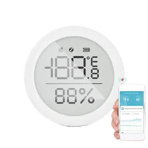 Termómetro higrómetro inteligente ZigBee, Sensor de temperatura y humedad interior con Control de aplicación, pantalla LCD grande, control remoto para el hogar