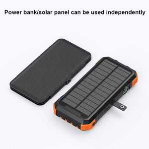 Chargeur solaire sans fil haute capacité avec câble intégré pour l'extérieur, 20000 mAh, 15 W, banques d'alimentation solaires - Product Image 3
