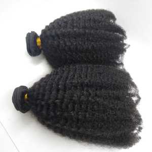 Cheveux naturels indonésiens afro frisés vierges trame de cheveux humains d'excellente qualité. Traitées de manière 100% naturelle. Noir naturel - Product Image 3