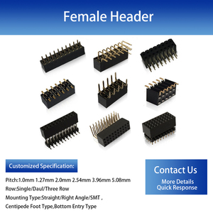 Nữ tiêu đề tùy chỉnh nhựa vàng 2.54mm 2/3/4/5/6/7/8/9pin 40P duy nhất hàng ổ cắm Dip PCB kết nối - Product Image 5