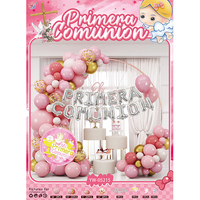 Lot de ballons en aluminium et en latex personnalisés pour la première communion des bébés, idéal pour la décoration de fond de cérémonie de baptême